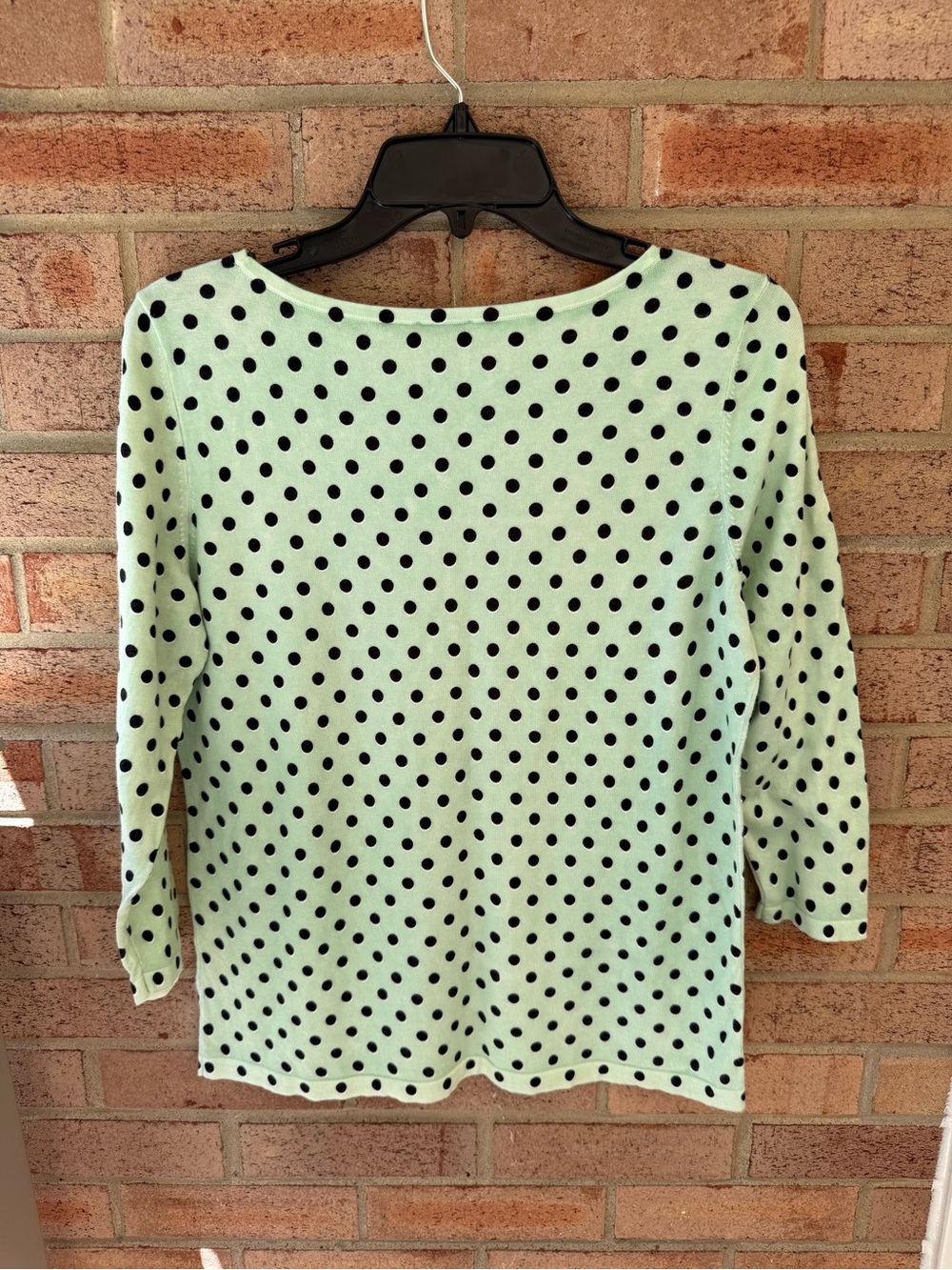 Talbots Mint Green and Black Polka Dot Tee - Picture 5 of 5